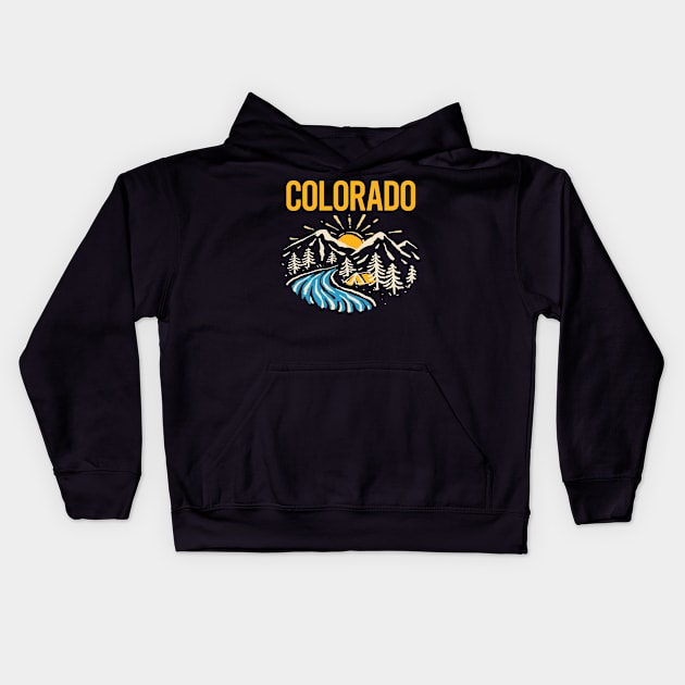 Nature Landscape Colorado Kids Hoodie by rosenbaumquinton52